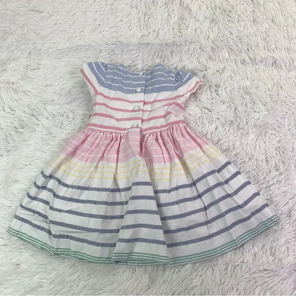 Polo Ralph Lauren cap sleeve Multicolor striped fit & flare Dress‎